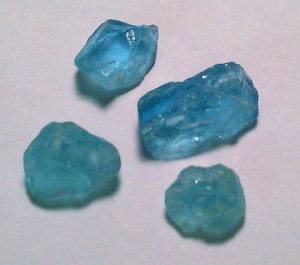 facet rough aquamarine from Zambia
